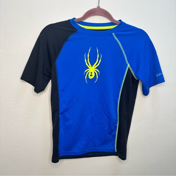 Spyder Boy's Havoc Short Sleeve Blue Tech Tee Size Large - Picture 1 of 12